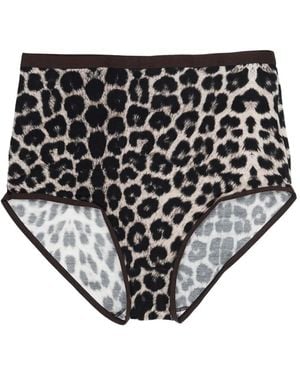 Baserange Slip Con Stampa Leopardo - Nero