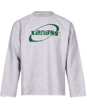 Carne Bollente Can'T Get Enough Glitter-Logo Raw-Edge Sweater - Grey