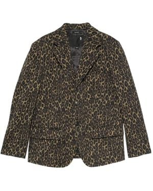 R13 Leopard-Print Buttoned Blazer - Brown