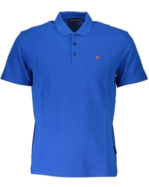 Napapijri Logo-Patch Polo Shirt - Blue