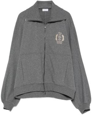 Brunello Cucinelli Sudadera Con Capucha Y Logo Bordado - Gris