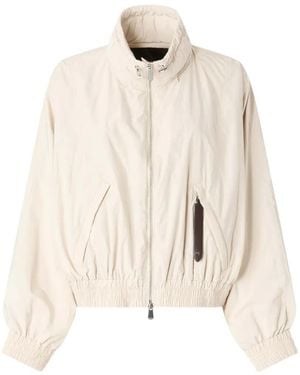 Pinko Oversized Blouson Jacket With Drawstring - Natural