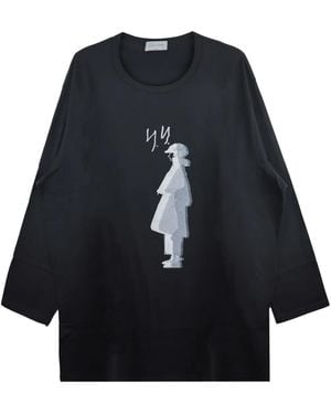 Yohji Yamamoto ロゴ Tシャツ - ブルー