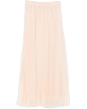 Ermanno Scervino Pleated Midi Skirt - Natural