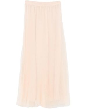 Ermanno Scervino Pleated Midi Skirt - Natural