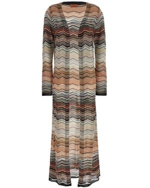 Missoni Cardigan À Chevron Et Sequins Cardi - Neutre