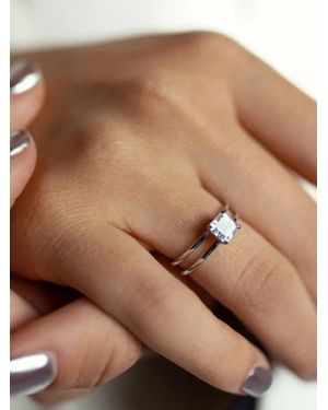 SOLO for Diamonds Diamond Double-Band Ring - Brown