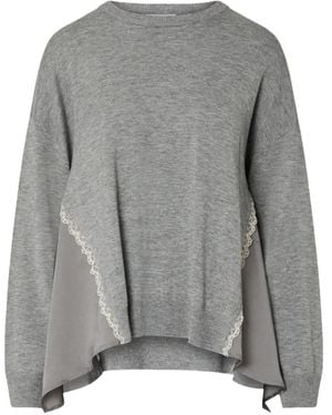 Liu Jo Knit Jumper With Inserts - Grey