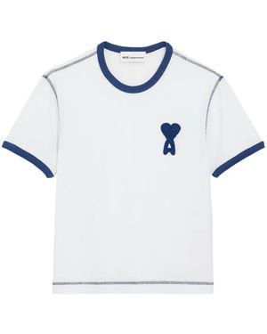 Ami Paris Ami De Coeur Crochet Patch T-Shirt - White