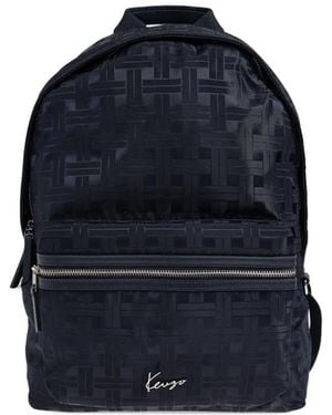 KENZO Gemusterter Rucksack mit Reißverschluss - Blau
