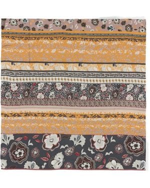 Bimba Y Lola Floral Frayed Scarf - Grey