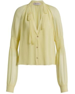 Alberta Ferretti Top con lazo - Amarillo