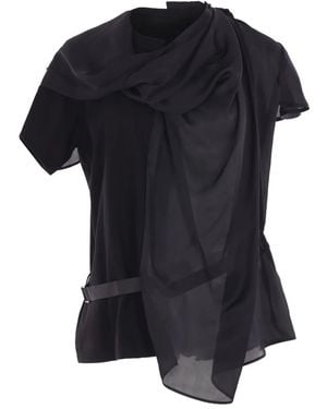 Sacai Draped Belted Blouse - Black
