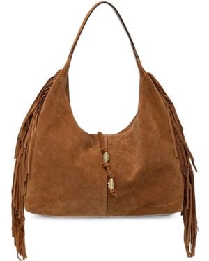Pedro Del Hierro Madrid Fringe-Detail Suede Tote Bag - Brown