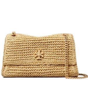 Tory Burch Mini Kira Turnlock Woven Shoulder Bag - Metallic