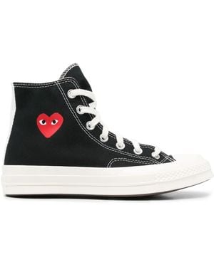 Comme des Garçons Small Heart High-Top Trainers Shoes - Black