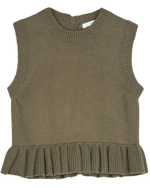 Cecilie Bahnsen Billie Ruffled Vest - Green