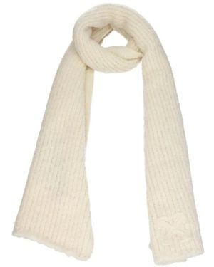 Off-White c/o Virgil Abloh Knitted Logo-Detail Scarf - White