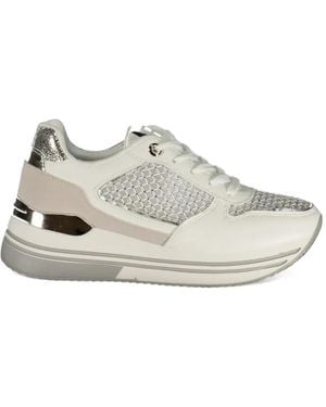 Laura Biagiotti Zapatillas Con Panel De Malla Y Apliques - Blanco