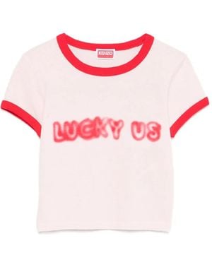 KENZO Print-Detail T-Shirt - Pink