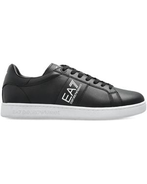 EA7 Logo-Embellished Low-Top Trainers - Black