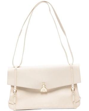 Patrizia Pepe Fly Bamby Jour Leather Shoulder Bag - White