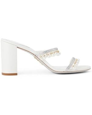 Rene Caovilla Mules Chandelier con tacón de 90 mm - Blanco