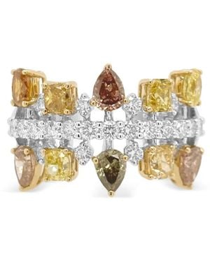 HYT Jewelry 18Kt Geel- En Witgouden Ring Met Diamant - Metallic