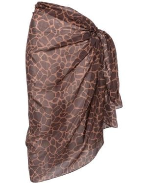 MC2 Saint Barth Thaiti Giraffe-Print Sarong - Brown