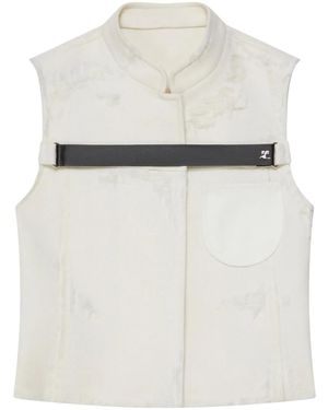 Courreges Distressed Strap Racer Jacket - White