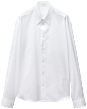 Versace Jacquard Cotton-Poplin Regular Shirt - White