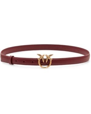 Pinko Love Birds Leather Belt - White