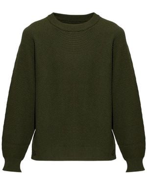 Homme Plissé Issey Miyake Button-Detail Waffle-Knit Jumper - Green