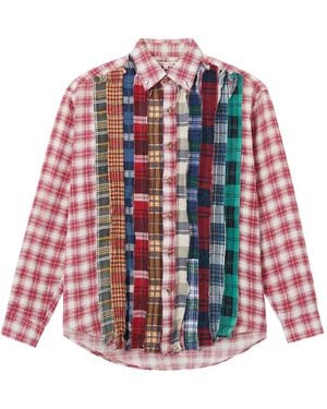 Needles Patchwork frayed shirt - Rot