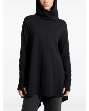 MARCELLA Daria Handkerchief-Hem Hoodie - Black