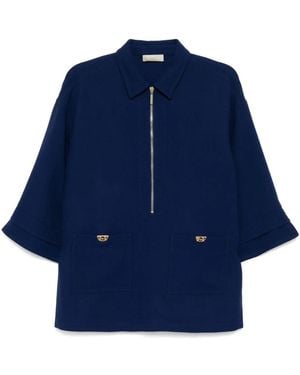 Elie Saab Wool Crepe Blouse - Blue