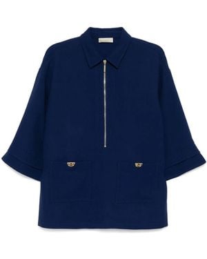 Elie Saab Wool Crepe Blouse - Blue