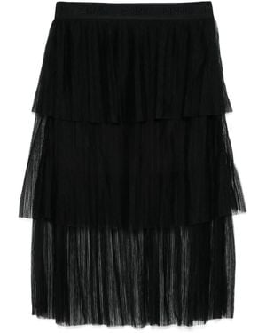 DKNY Tiered Midi Skirt - Black