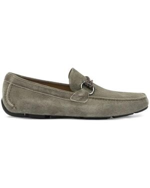Ferragamo Gancini Driver Ornament Moccasin - Grey