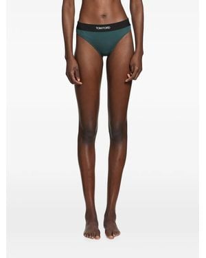 Tom Ford Logo-Waistband Thong - Green