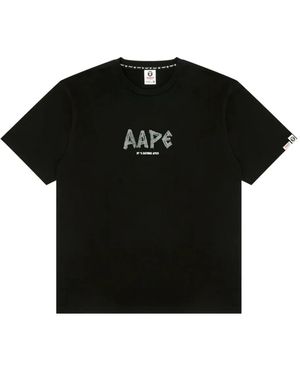 Aape By A Bathing Ape Aape Logo-Print T-Shirt - Black