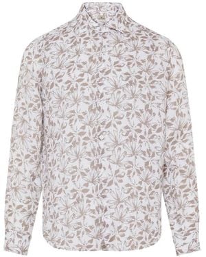 Sonrisa Leaf-Print Long-Sleeve Shirt - White