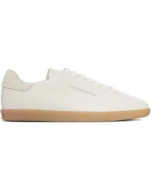 ZEGNA Grained-Leather Trainers - White
