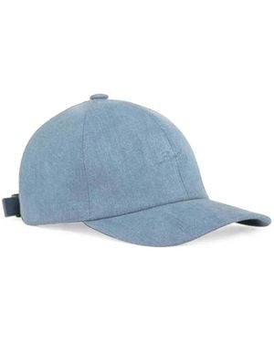 Aurélien Embroidered Denim Cap - Blue