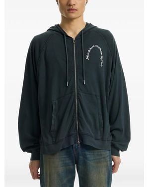 Stockholm Surfboard Club Logo-Print Zip-Up Hoodie - Blue
