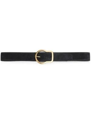 Dorothee Schumacher Suede Buckle Belt - White