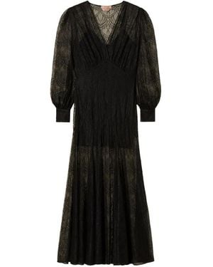 Twinset Valenciennes Lace Long Dress - Black