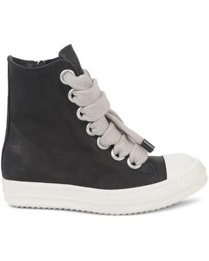 Rick Owens Jumbolace Leather Sneakers - Black