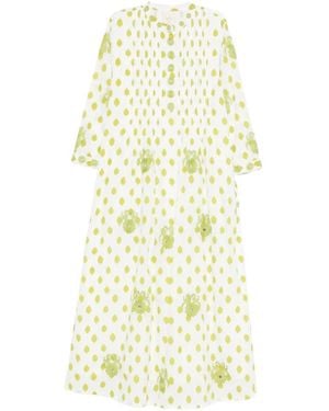 Nimo With Love Woodruff Floral-Print Midi Dress - White