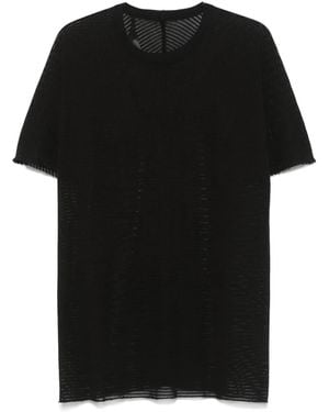 Boris Bidjan Saberi Gestreept T-Shirt - Zwart